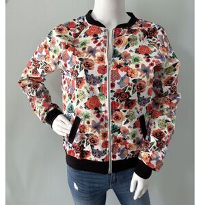 Xhilaration Girls Satin Floral Bomber Jacket size XL 14/16